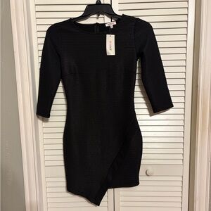 JustFab Women's  Black Textured Mini Dress